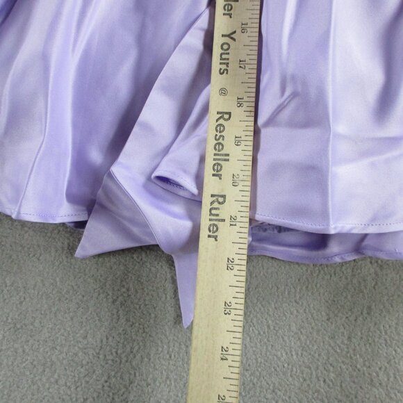 Azazie Favia Lilac A Line Dress Girls 4 Off the Shoulder Matte Satin Flower Girl - Picture 7 of 9